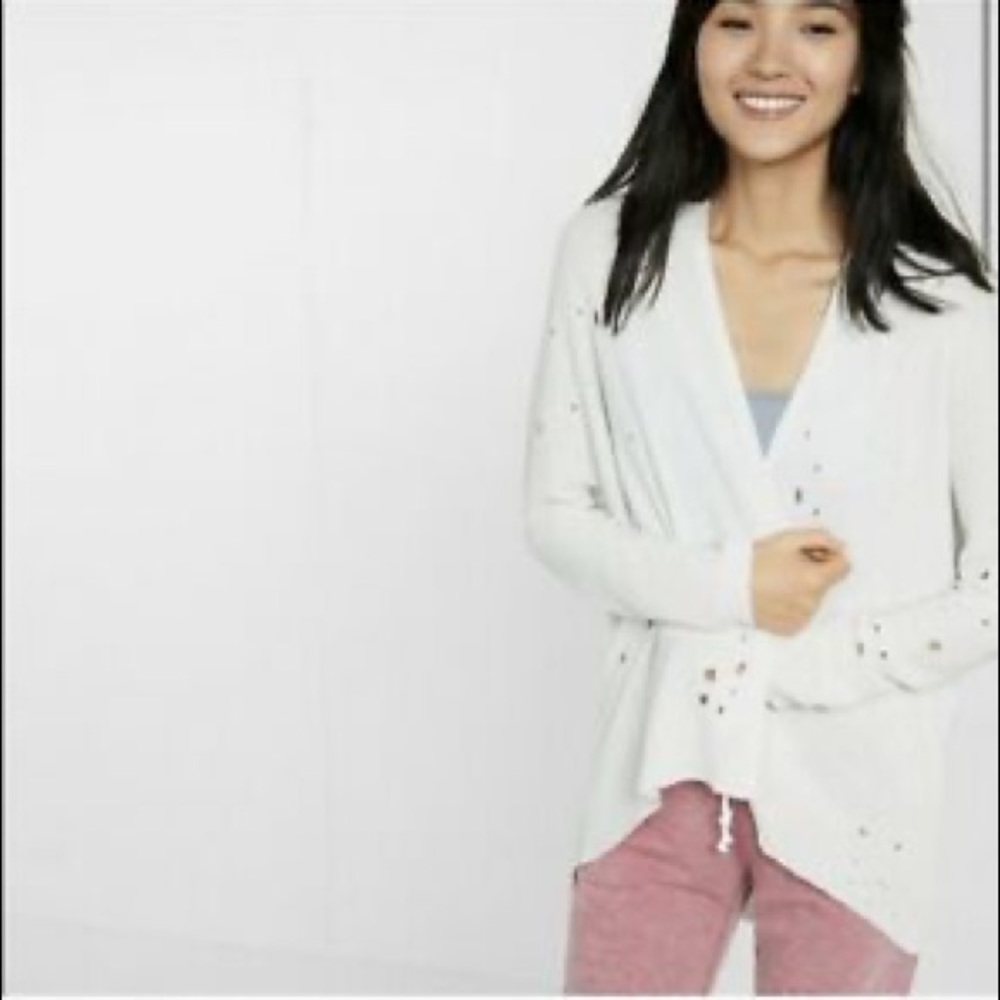 Express Distressed Cardigan